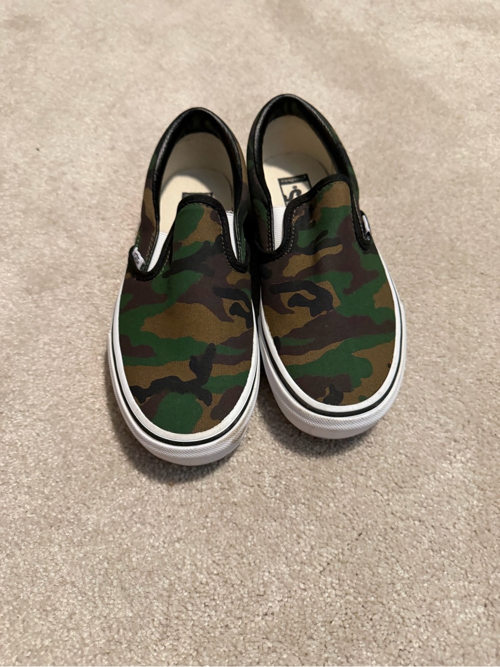 Custom Camouflage Slip-On Sneakers - Green Camo